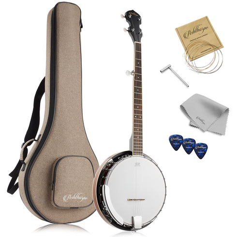 5-String Banjo with Closed Back, Mahogany Resonator, 24 Brackets & Geared 5th Tuner